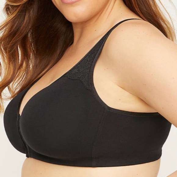 CATHERINES Front-Close No-Wire Cotton Comfort Bra - Picture 3 of 4